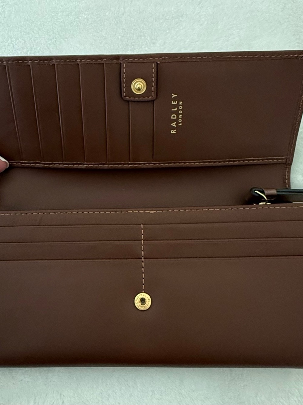 Radley London "Best-Tea" Large Leather Flapover Matinee Wallet - Dark Brown NWT - Picture 4 of 7